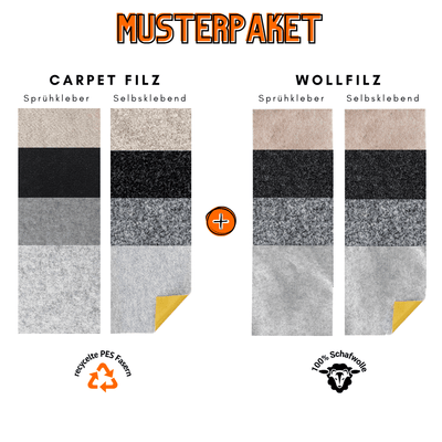 Felt sample package - various materials and colors 