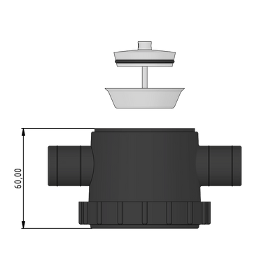 RK Reich Siphon mit doppeltem Ablauf, Ø 25mm