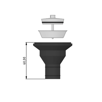 RK Reich Siphon mit geradem Ablauf, Ø 25mm