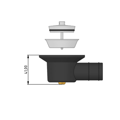 RK Reich Siphon mit geneigtem Ablauf, Ø 25mm