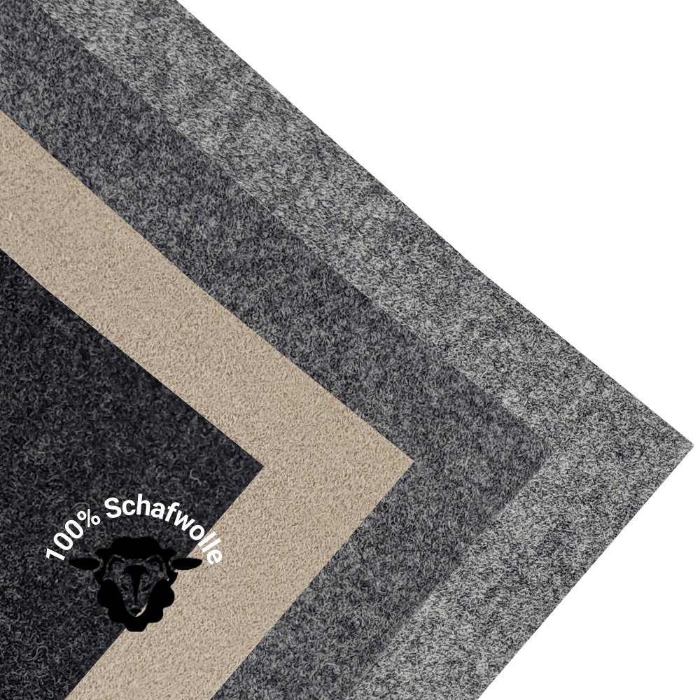 Woll Carpet Filz versch. Farben Anthrazit, Dunkelgrau, Hellgrau und Beige 100% Schafwolle