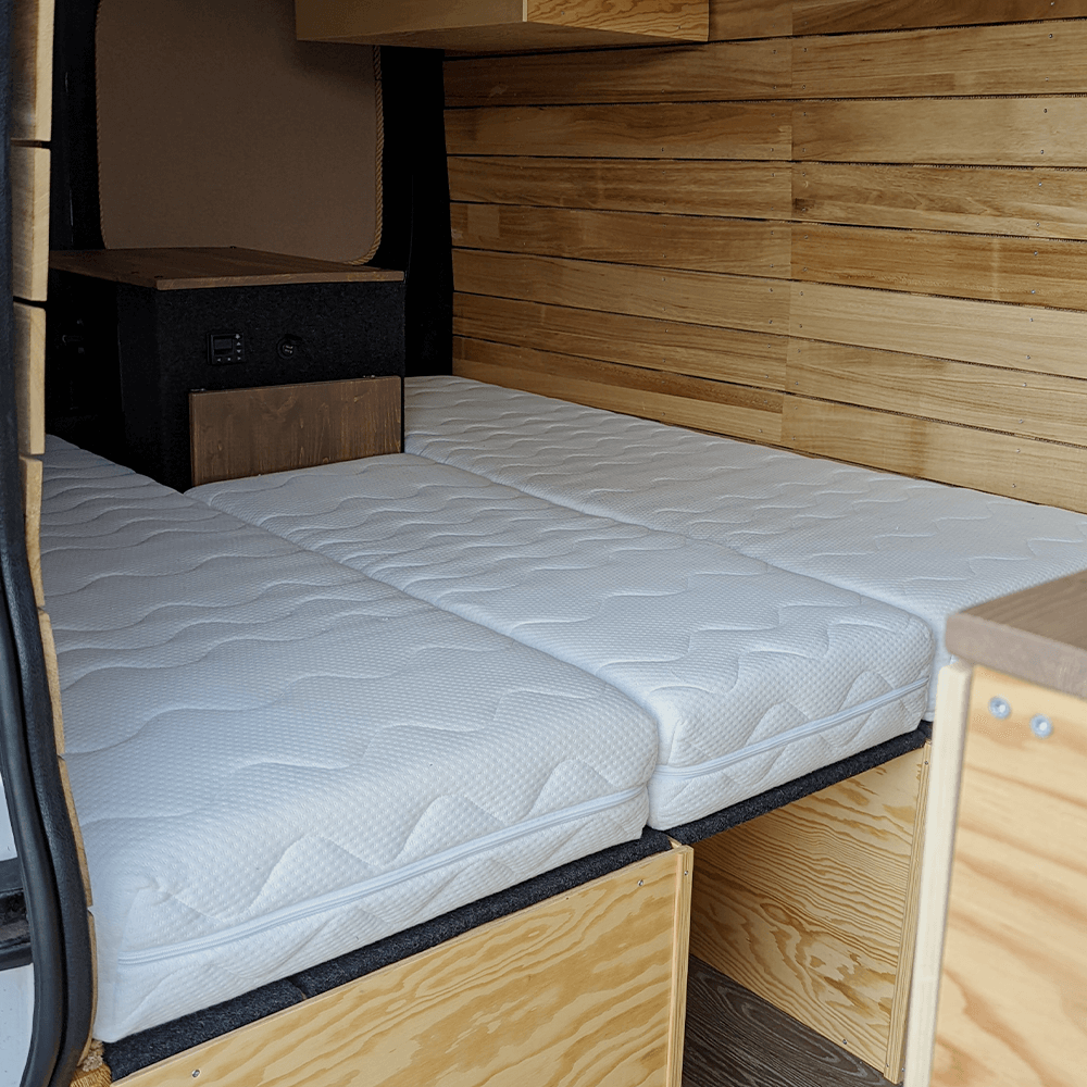Matrazen nach Maß für Camper Doppelbett aus 3 Matrazen im Renault Traffic